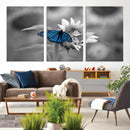 Blue Butterfly Black and White Canvas Wall Art by MyGreatCanvas | Canvas Wall Art Prints | Photo Prints & Wall Decor