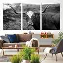 Western Home Wall Art Canvas Print, Framed Texas Longhorn by MyGreatCanvas | Canvas Wall Art Prints | Photo Prints & Wall Decor