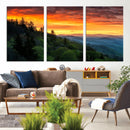 Forest Landscape Wall Art Sunset Canvas, Forest Sunset