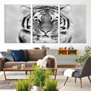 Black and White Tiger Wall Art Animal Canvas Print