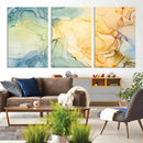 Green and Yellow Marble Fluid Effect Wall Art, Green and