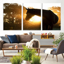 Horse at Sunset Wall Art Animal Canvas Print
