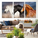 Animal Wall Art Three Horses Farmhouse Art Canvas, Framed by MyGreatCanvas | Canvas Wall Art Prints | Photo Prints & Wall Decor