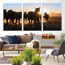 Horse Herd Wall Art Animal Canvas Print