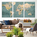 Classic World Map Canvas Print – Framed Vintage Map Wall by MyGreatCanvas | Canvas Wall Art Prints | Photo Prints & Wall Decor