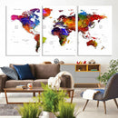 World Map Canvas Print – Detailed Map of the World Wall Art