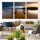 Serene Lake Pier at Sunset Canvas Print | Landscape Canvas
