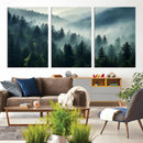 Captivating Misty Forest Wall Art Premium Canvas Print a