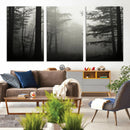 Misty Forest Wall Art Premium Canvas Print a Foggy and