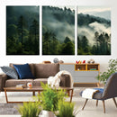 Misty Forest Wall Art Premium Canvas Print a Foggy and