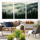 Captivating Misty Forest Wall Art Premium Canvas Print a
