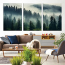 Captivating Misty Forest Wall Art Premium Canvas Print a