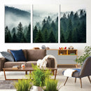 Captivating Misty Forest Wall Art Premium Canvas Print,