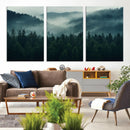 Captivating Misty Forest Wall Art Premium Canvas Print,