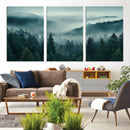 Captivating Misty Foggy Forest Wall Art Premium Canvas Print
