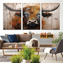 Scottish Highland Cow Cattle Art Print on Wood Style by MyGreatCanvas | Canvas Wall Art Prints | Photo Prints & Wall Decor