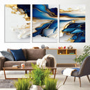 Gold Marble Art - Abstract Geode Gold And Blue Marble Shape