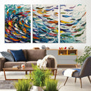 Modern Abstract Fish Shoal Wall Art Canvas Print, Colorful by MyGreatCanvas | Canvas Wall Art Prints | Photo Prints & Wall Decor