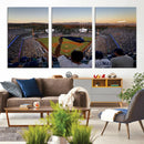 Dodger Stadium Sunset Game Triple Canvas Wall Art - Los