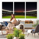 Yankee Stadium Night Game Triple Canvas, Yankee Stadium