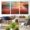 Sunset Beach Wall Art | Ocean Canvas Print | Coastal Wall