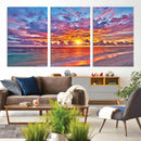 Vibrant Sunset Beach Wall Art - Ocean Sunset Canvas Print |