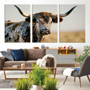 Texas Bull Longhorn Wall Art Canvas Print for Farm House by MyGreatCanvas | Canvas Wall Art Prints | Photo Prints & Wall Decor