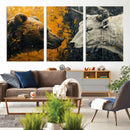 Bear and Bull Wall Art Canvas Print – Abstract Animal by MyGreatCanvas | Canvas Wall Art Prints | Photo Prints & Wall Decor