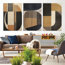 Modern Brown Wabi Sabi Wall Art Canvas Print Set – Framed