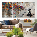 Banksy Wall Art - Banksy Girl and Butterfly Explosion Wall