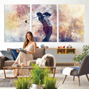 Abstract Watercolor Golf Player Wall Art Canvas Print