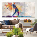 Watercolor Golf Swing Wall Art Canvas Print | Vibrant