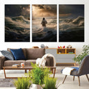 Jesus Walking on Water Wall Art Canvas Print - Religious