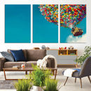 Carl Fredricksen, Up Movie Wall Art, Colorful Balloon House