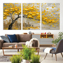 Yellow Blossom Tree Canvas Wall Art - Floral Abstract Modern