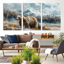 Bear and Baby Bear Wall Art Canvas Print