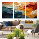 Blue Orange Abstract Wave Wall Art Canvas Print, Framed Blue by MyGreatCanvas | Canvas Wall Art Prints | Photo Prints & Wall Decor