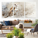 Barn Owl Wall Art | Watercolor Canvas Print | Perfect for