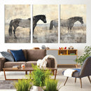 Vintage Horses Wall Art Canvas Print