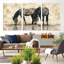 Chinese Style Abstract Black Horses Wall Art Canvas Print - by MyGreatCanvas | Canvas Wall Art Prints | Photo Prints & Wall Decor