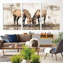 Vintage Horses Wall Art | Ready to Hang and Framed Triptych by MyGreatCanvas | Canvas Wall Art Prints | Photo Prints & Wall Decor