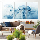 Blue Jellyfish Wall Art Canvas Print