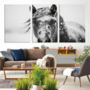 Western Wall Art | Black and White Winter Horse Wall Art | by MyGreatCanvas | Canvas Wall Art Prints | Photo Prints & Wall Decor