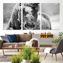 Black and White Horse Winter Wall Art | Ready to Hang and