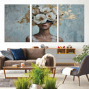 Golden Petal Wall Art - Petal Silhouette Woman Wall Art by MyGreatCanvas | Canvas Wall Art Prints | Photo Prints & Wall Decor