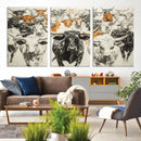 Farmhouse Wall Art | Western Longhorn Cattle Canvas Print | by MyGreatCanvas | Canvas Wall Art Prints | Photo Prints & Wall Decor