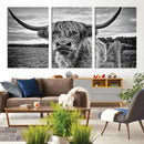 Scottish Highland Cow Wall Art Canvas Print | Ready to Hang