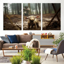 Jesus Running After a Lost Lamb Canvas Wall Art Print