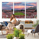 Carter-Finley Stadium Art Sunset Game Triple Canvas Wall Art