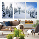 Winter Ski Lift Wall Art Print - Landscape Wall Art | Snowy by MyGreatCanvas | Canvas Wall Art Prints | Photo Prints & Wall Decor